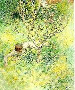 Carl Larsson naken flicka under prunusbusken Germany oil painting artist